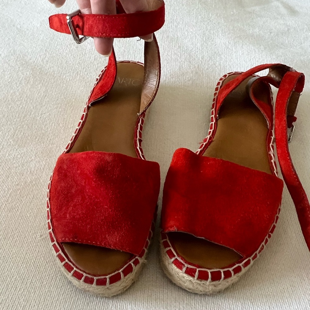 Red espadrille sandals